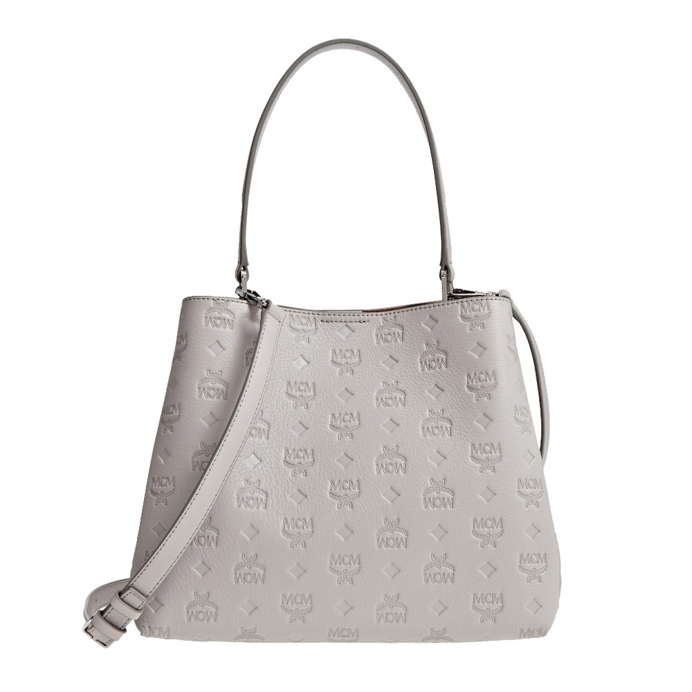 New MCM Monogram Sara Convertible Leather Hobo Bag - Picture 1 of 8